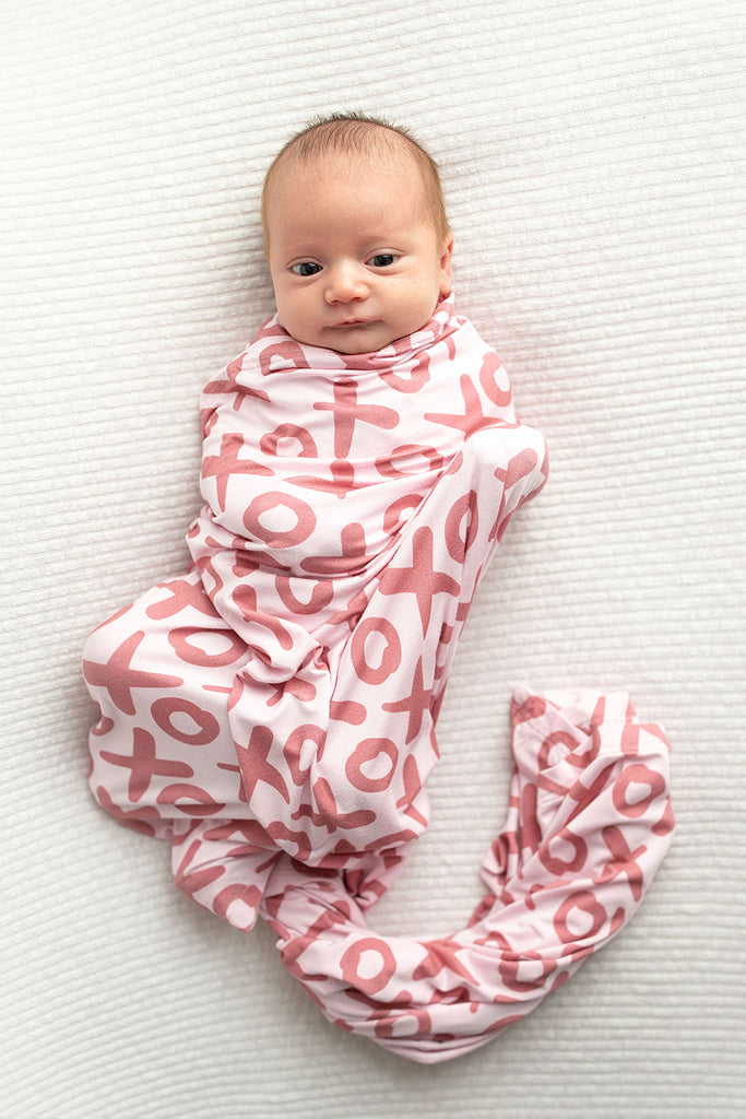 Valentine's Day XOXO Bamboo Newborn Swaddle Blanket