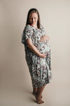 Plus Size Floral Mommy Labor and Delivery Nursing Gown