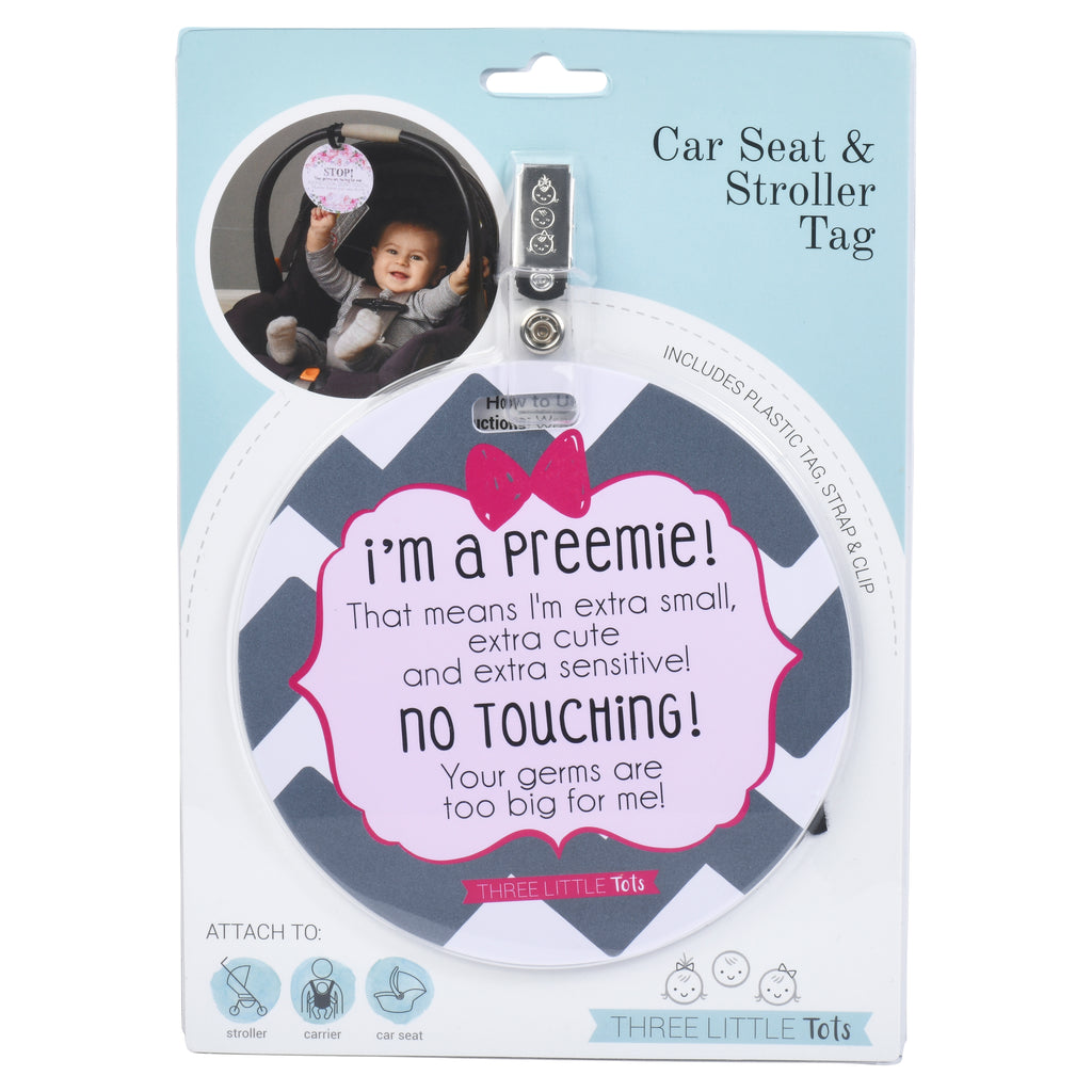 I m A Preemie No Touching Car Seat Sign Three Little Tots