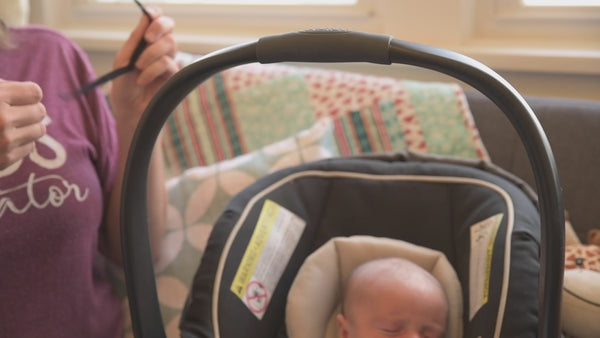 How to attach a Three Little Tots Car Seat Sign to a newborn car seat