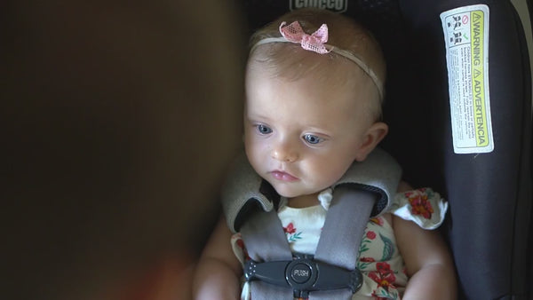 How to attach a Three Little Tots no touching sign to a car seat.