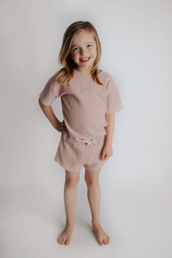 Rose Summer Waffle Top & Bottom Set – Three Little Tots