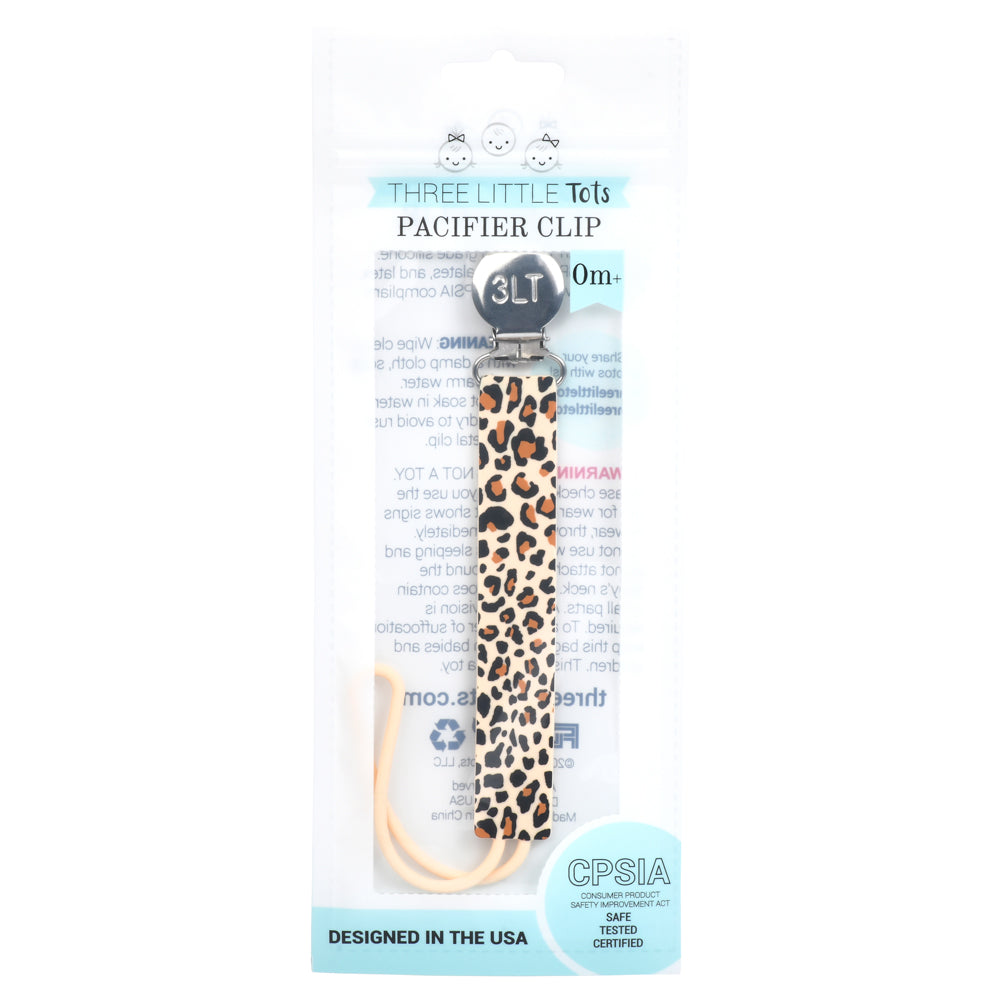 Leopard Silicone Pacifier Clip – Three Little Tots